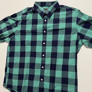 UNTUCKit Shirt Long Sleeve Button Green Blue Casual Plaid Preppy Men's size XL